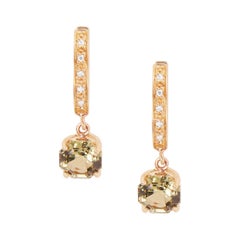 2.08 Carat Natural Color Changing Anatolite Dangle Earrings