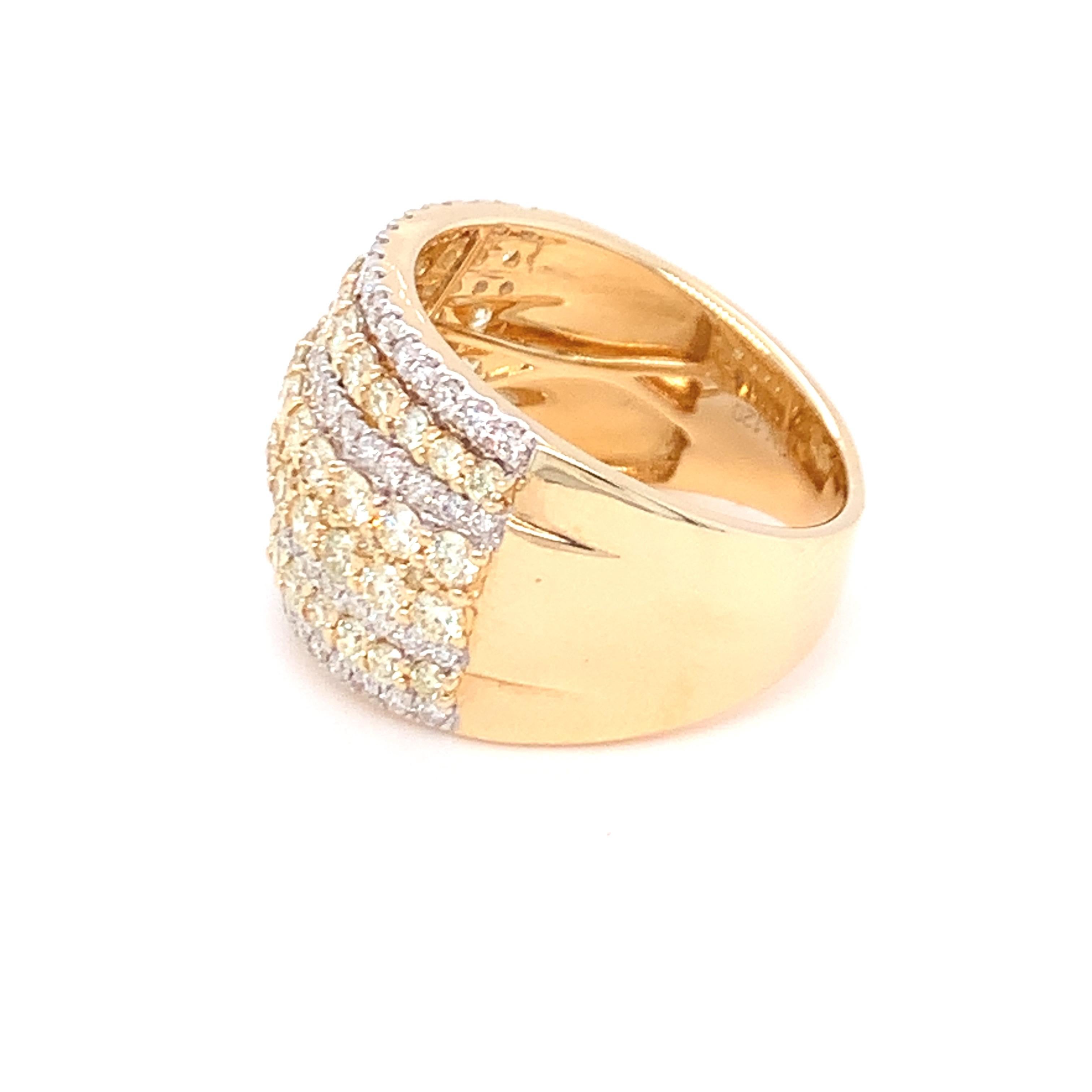 2.08 Carat Diamond Band Ring in 14k Yellow Gold For Sale 6
