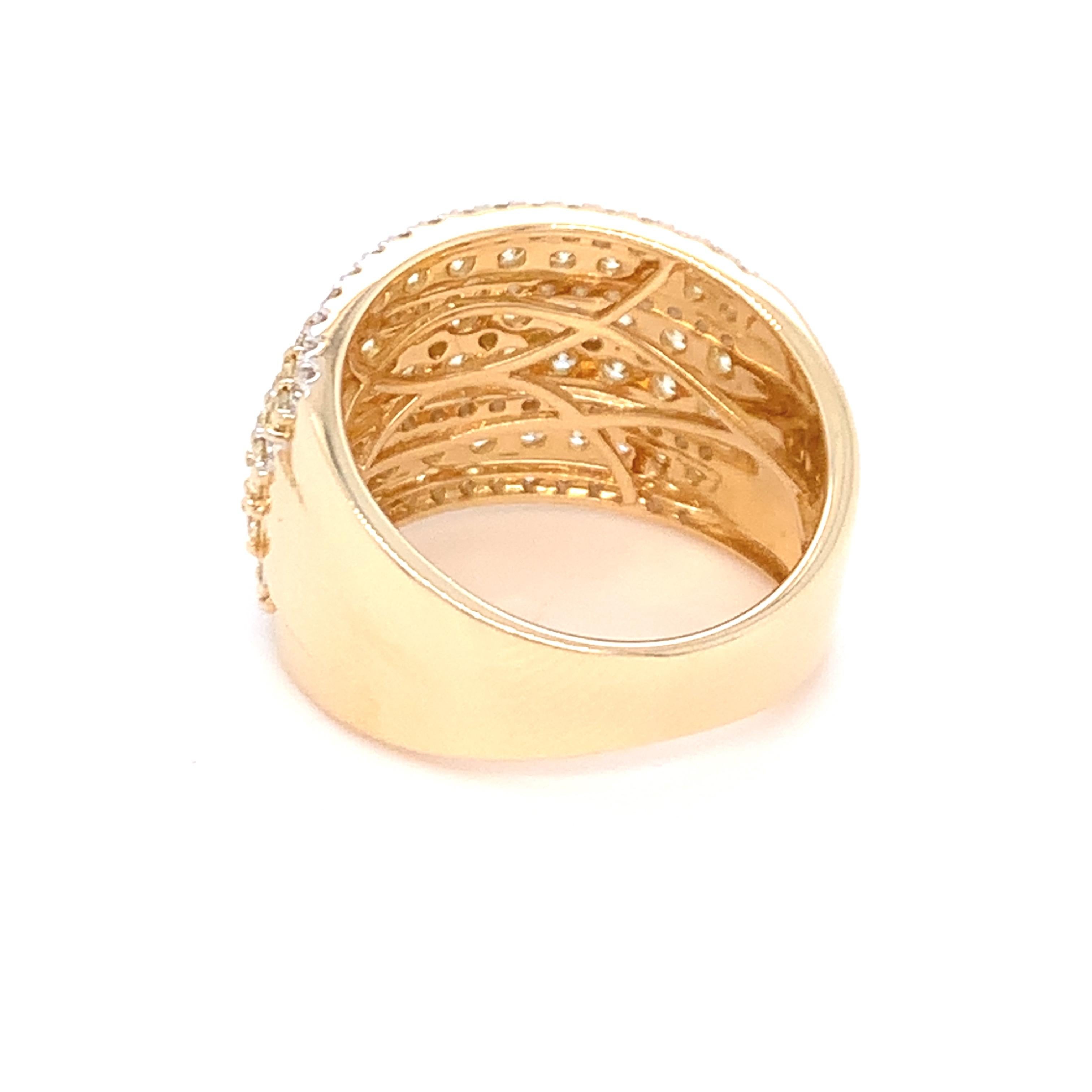 2.08 Carat Diamond Band Ring in 14k Yellow Gold For Sale 9