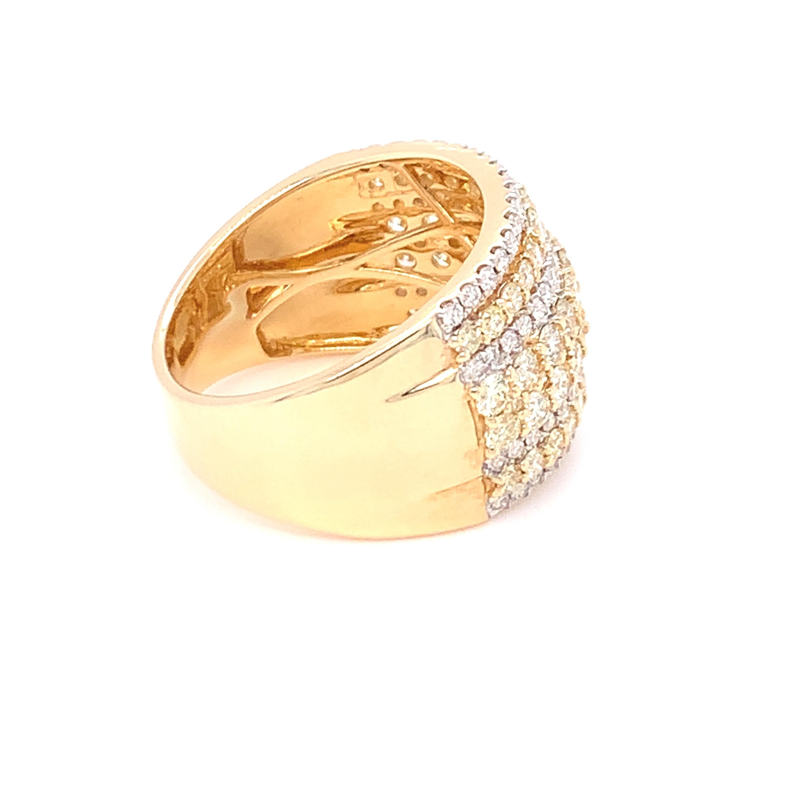 2.08 Carat Diamond Band Ring in 14k Yellow Gold In New Condition For Sale In Trumbull, CT