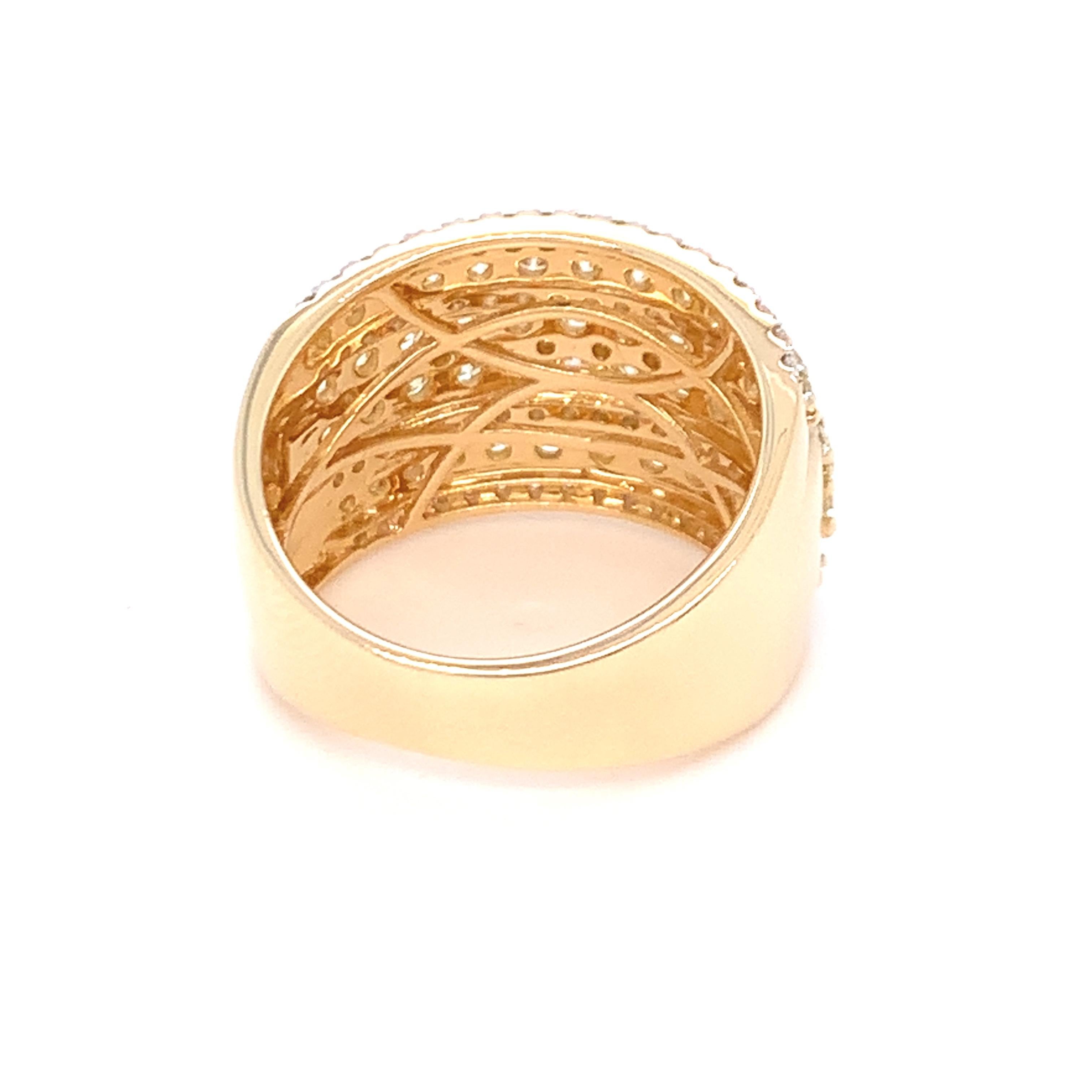 2.08 Carat Diamond Band Ring in 14k Yellow Gold For Sale 1