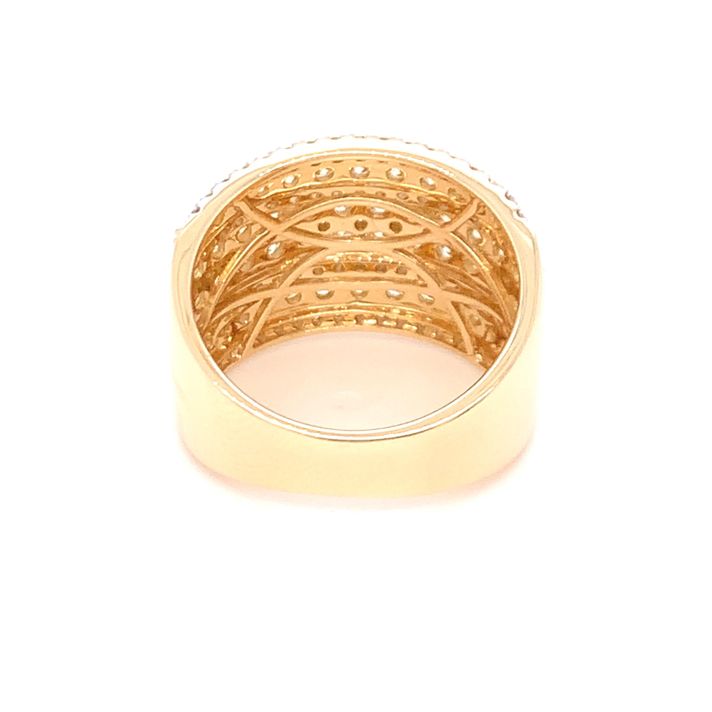 2.08 Carat Diamond Band Ring in 14k Yellow Gold For Sale 2