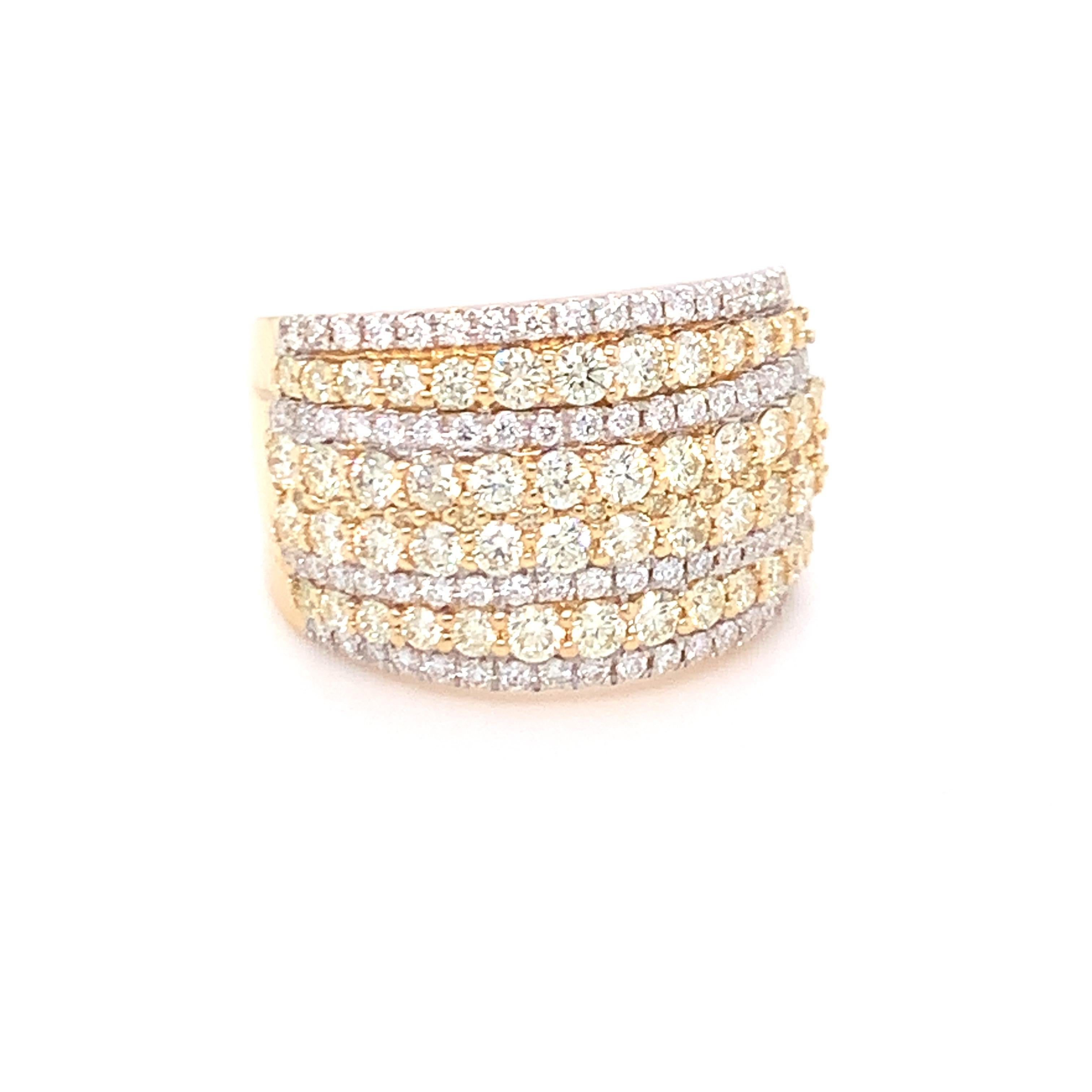 2.08 Carat Diamond Band Ring in 14k Yellow Gold For Sale 3