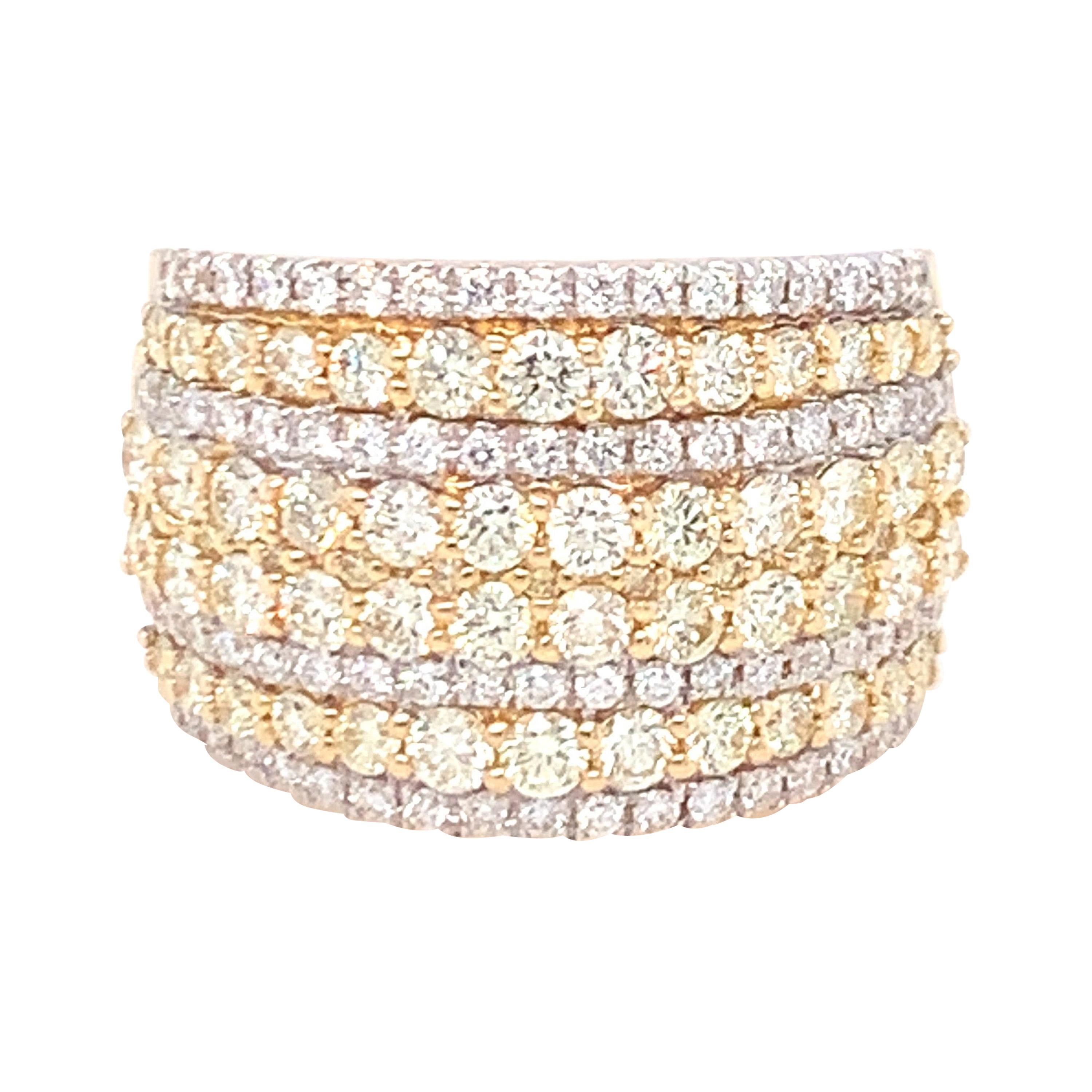 2.08 Carat Diamond Band Ring in 14k Yellow Gold For Sale