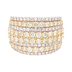 Anillo con banda de diamantes de 2,08 quilates en oro amarillo de 14k