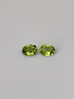 2.08 Carat Olive Peridot Pair