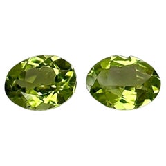 2.08 Carat Olive Peridot Pair