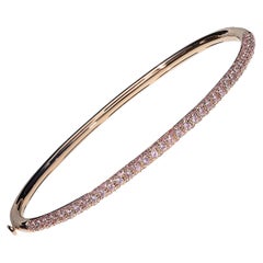 2.08 Carat Pink Sapphires 18 Karat Pink Gold Cuff Bangle Bracelet 2.08 Carat Pink Sapphires 18 Karat Pink Gold Cuff Bangle Bracelet