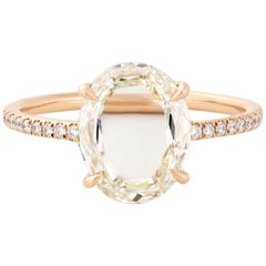Eva Fehren 2.08 Carat Portrait Cut Oval Diamond Muse Ring in 18 Karat Rose Gold