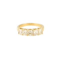 2.08 Carat Radiant Cut 5 Diamond Band 14 Karat In Stock