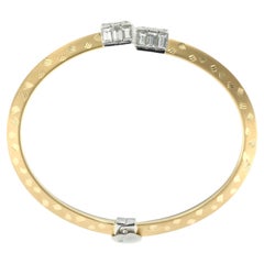 2.08 Carat Taper Diamond Bangle in 18 Karat Yellow Gold