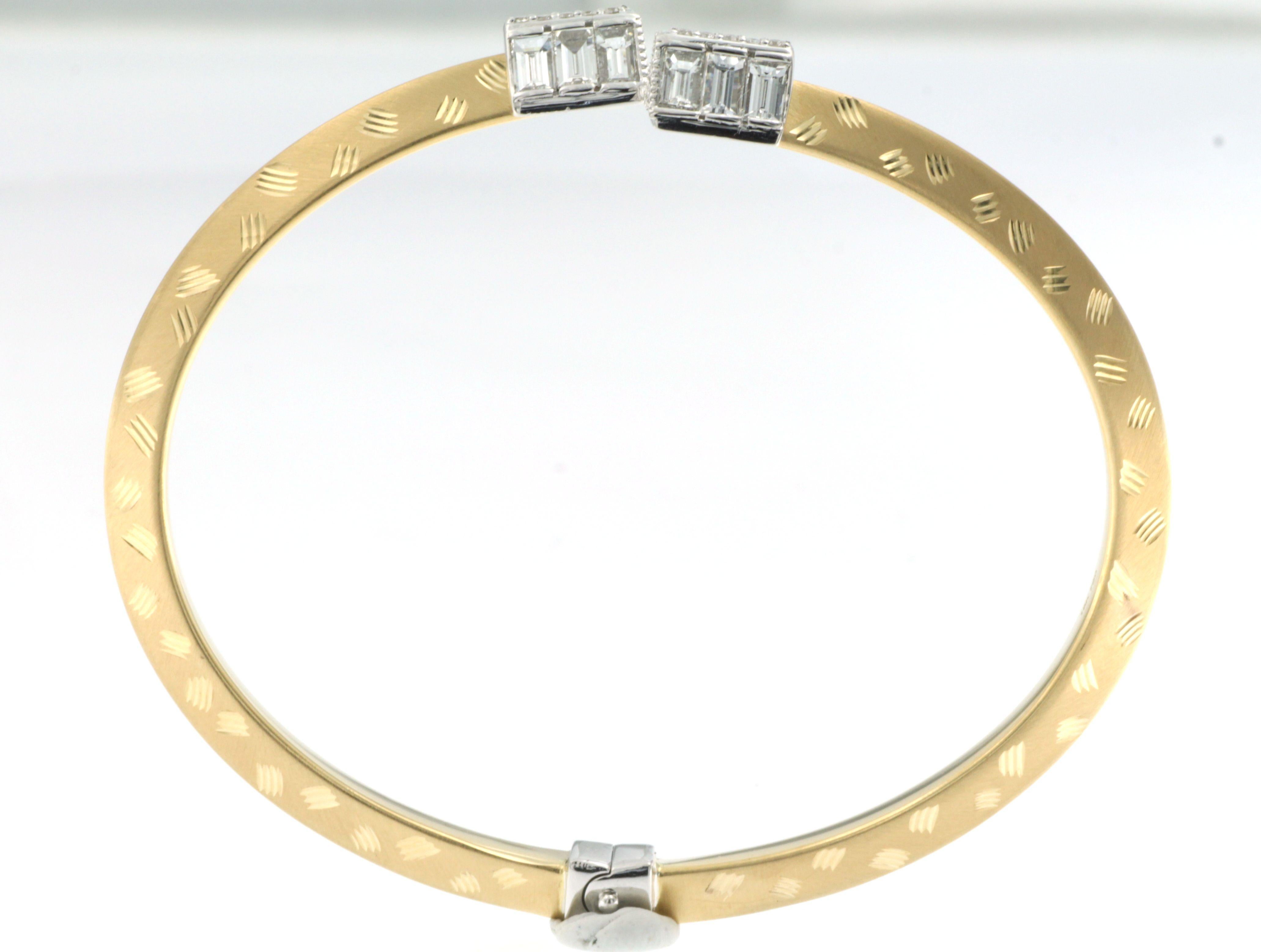 Brazalete cónico de diamantes de 2,08 quilates en oro amarillo de 18 quilates Art Decó en venta