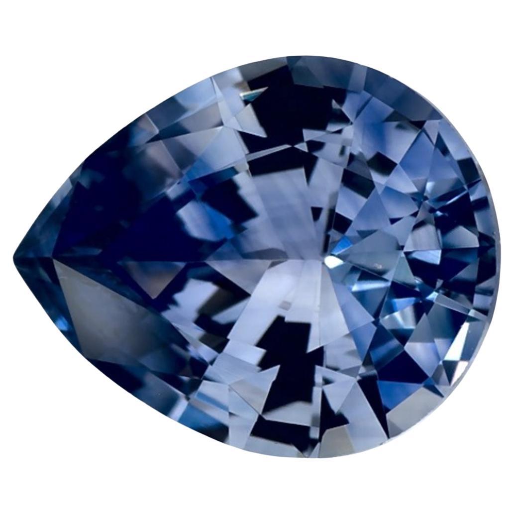 2.08 Ct Blue Sapphire Pear Loose Gemstone For Sale