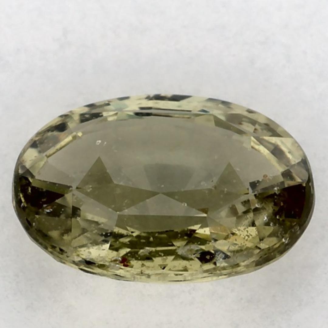 Gema suelta ovalada de zafiro verde de 2.08 qt en Nuevo estado para la venta en Fort Lee, NJ