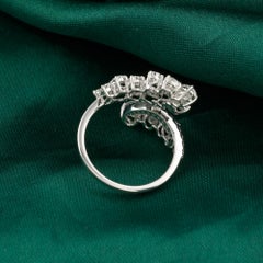 2.08 Ct Natural SI/H Pear & Marquise Diamond Wrap Ring 18K White Gold