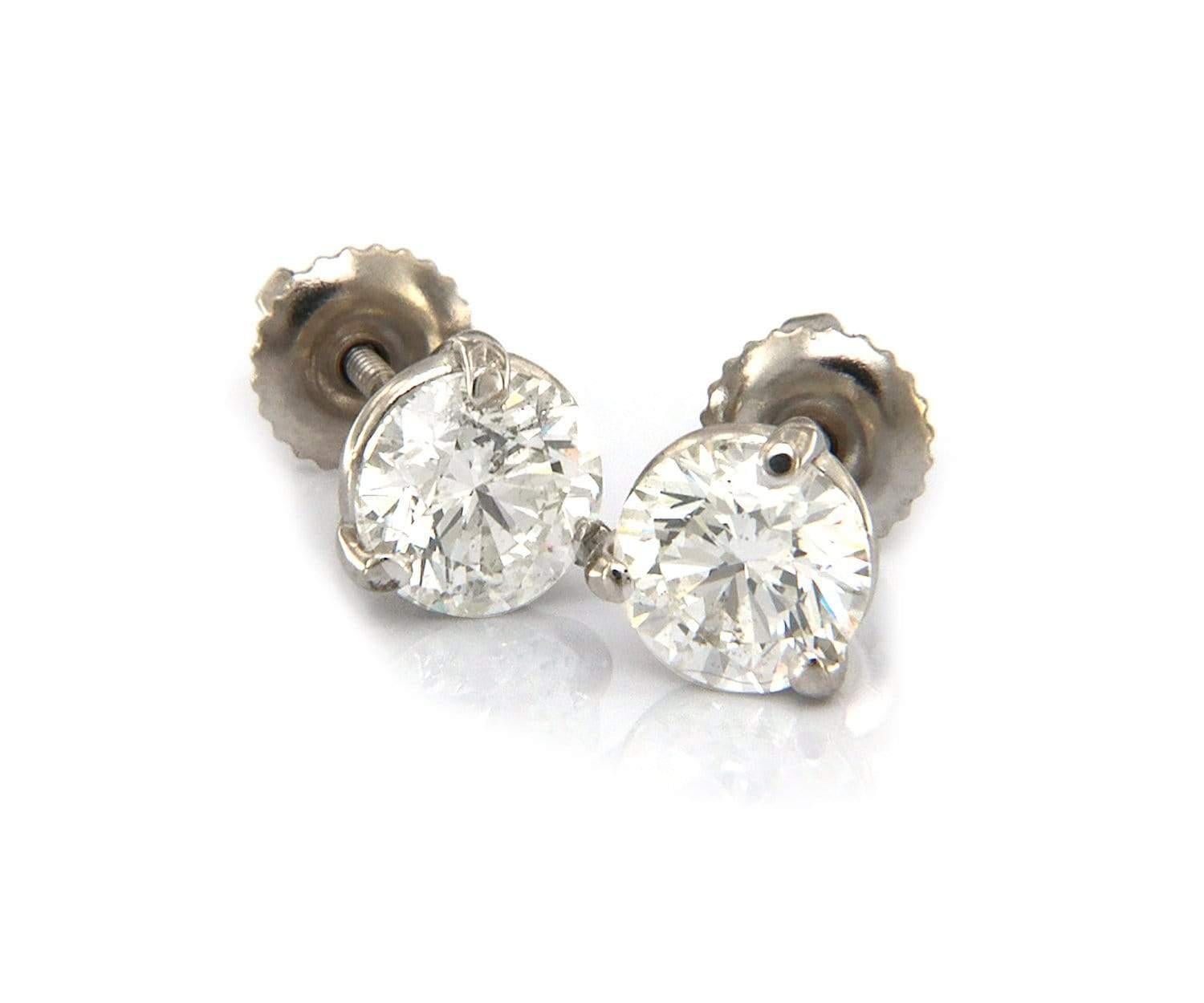 2.08 CTW Diamond Stud Earrings in 14K, Certified In Excellent Condition For Sale In Vienna, VA