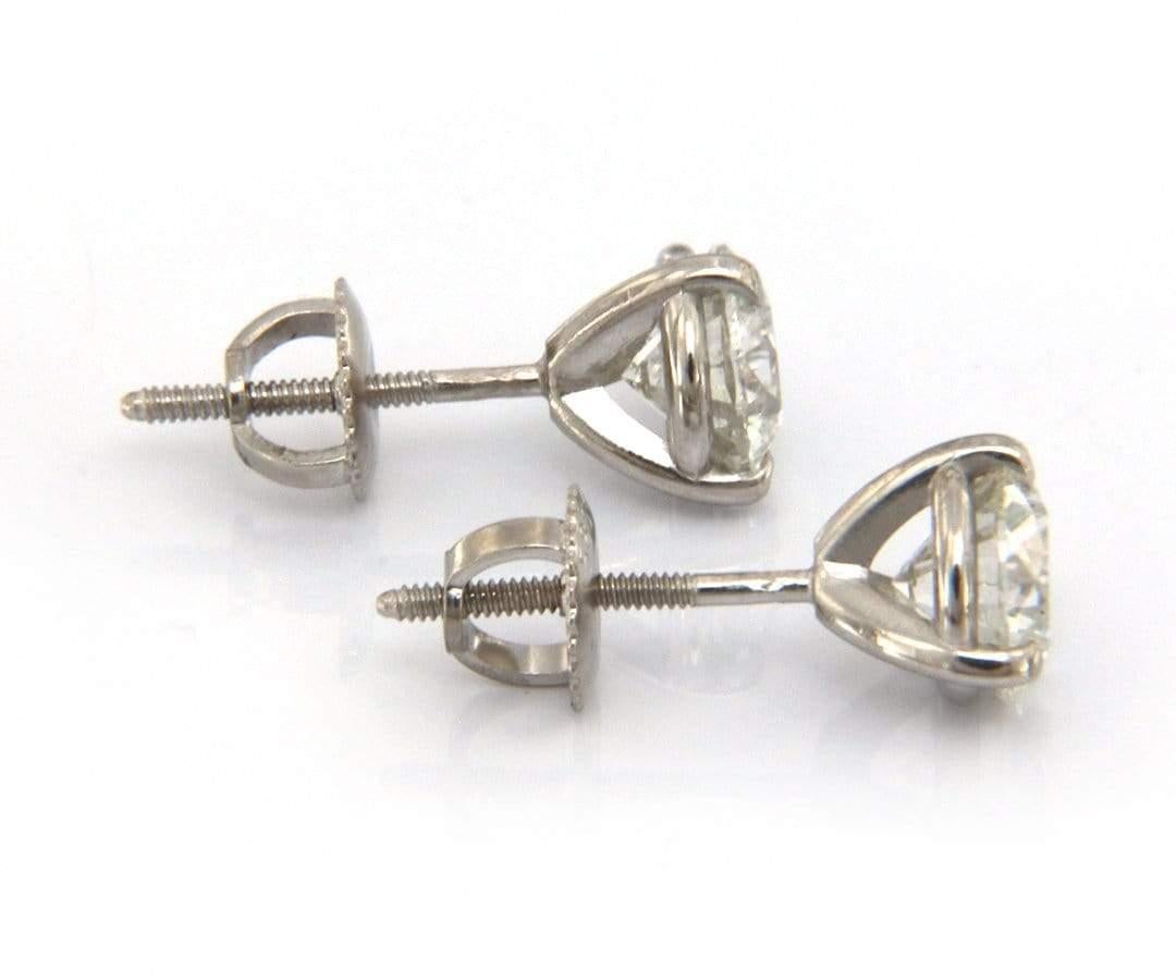 Women's 2.08 CTW Diamond Stud Earrings in 14K, Certified For Sale