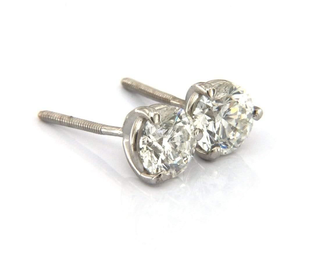 2.08 CTW Diamond Stud Earrings in 14K, Certified For Sale 1