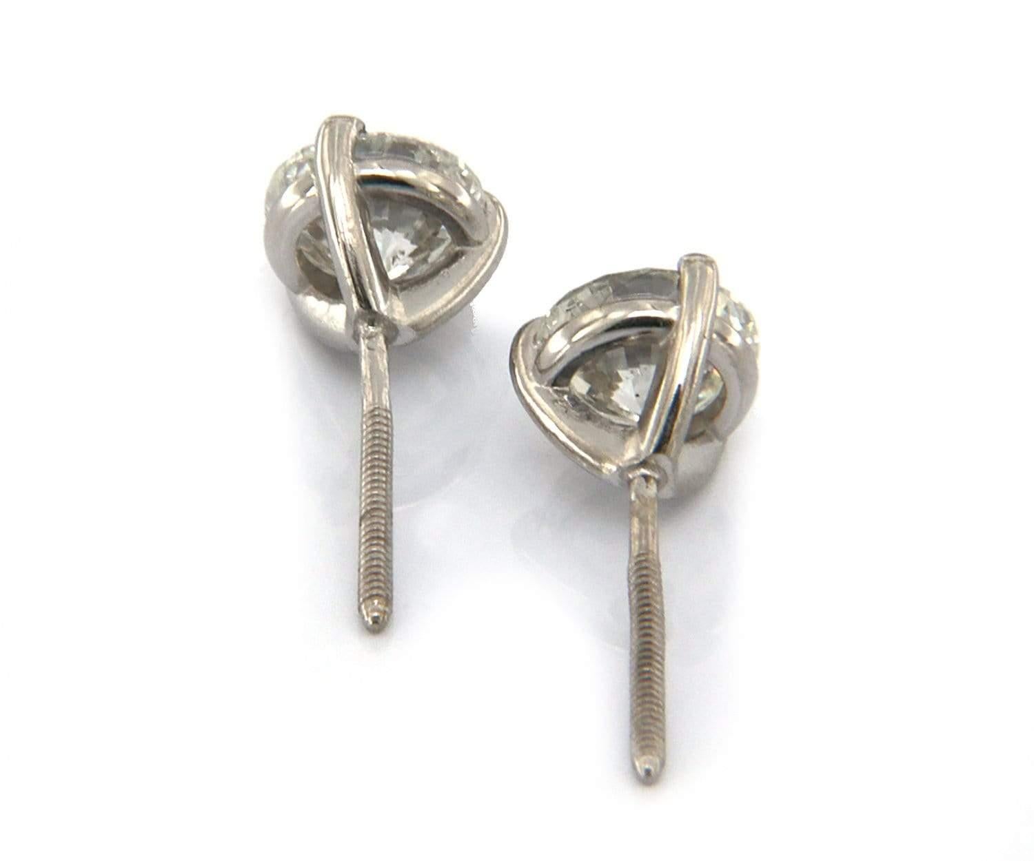 2.08 CTW Diamond Stud Earrings in 14K, Certified For Sale 2
