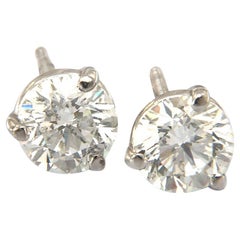 2.08 CTW Diamond Stud Earrings in 14K, Certified