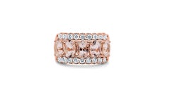 2.08 Ctw Natural Morganite 925 Sterling Silver Rose Gold Plated Bridal Ring