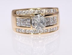 2.08 Carat Princess, Emerald and Fancy Triangular Cut Diamond Engagement Ring