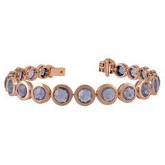 20.80 Carat Clear Sapphire Colse setting Bracelet en or rose 18k