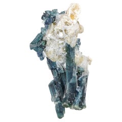 20,81 grammes de tourmaline bleue indicolite et cristal avec Albite d'Afghanistan 