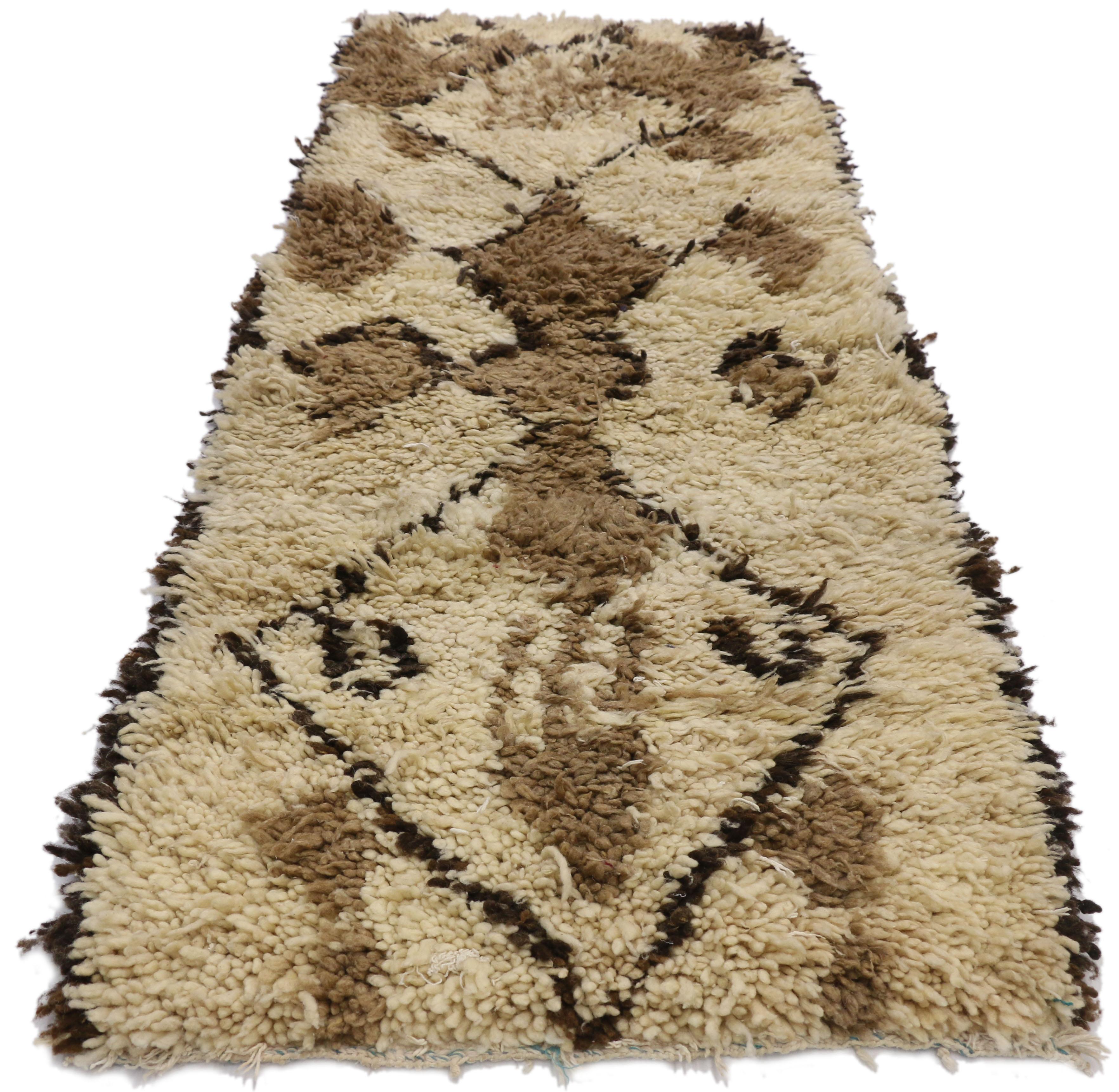 Hand-Knotted Vintage Berber Moroccan Rug with Tribal Style