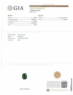 2.08ct Cushion Green Tsavorite Garnet GIA Certified