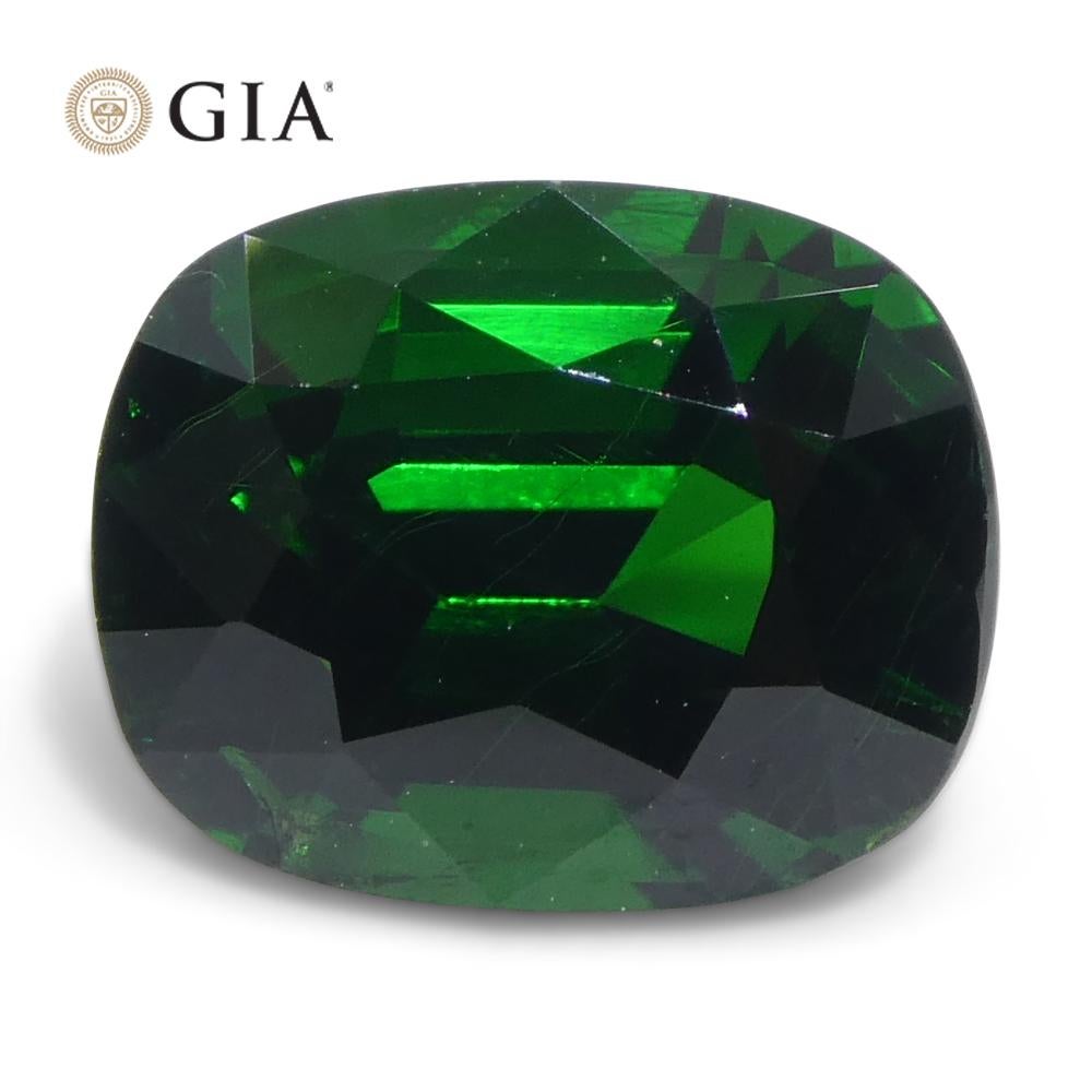 2.08ct Cushion Green Tsavorite Garnet GIA Certified Unisexe en vente