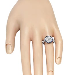 2.08ct Diamond Sapphire Platinum Engagement Ring