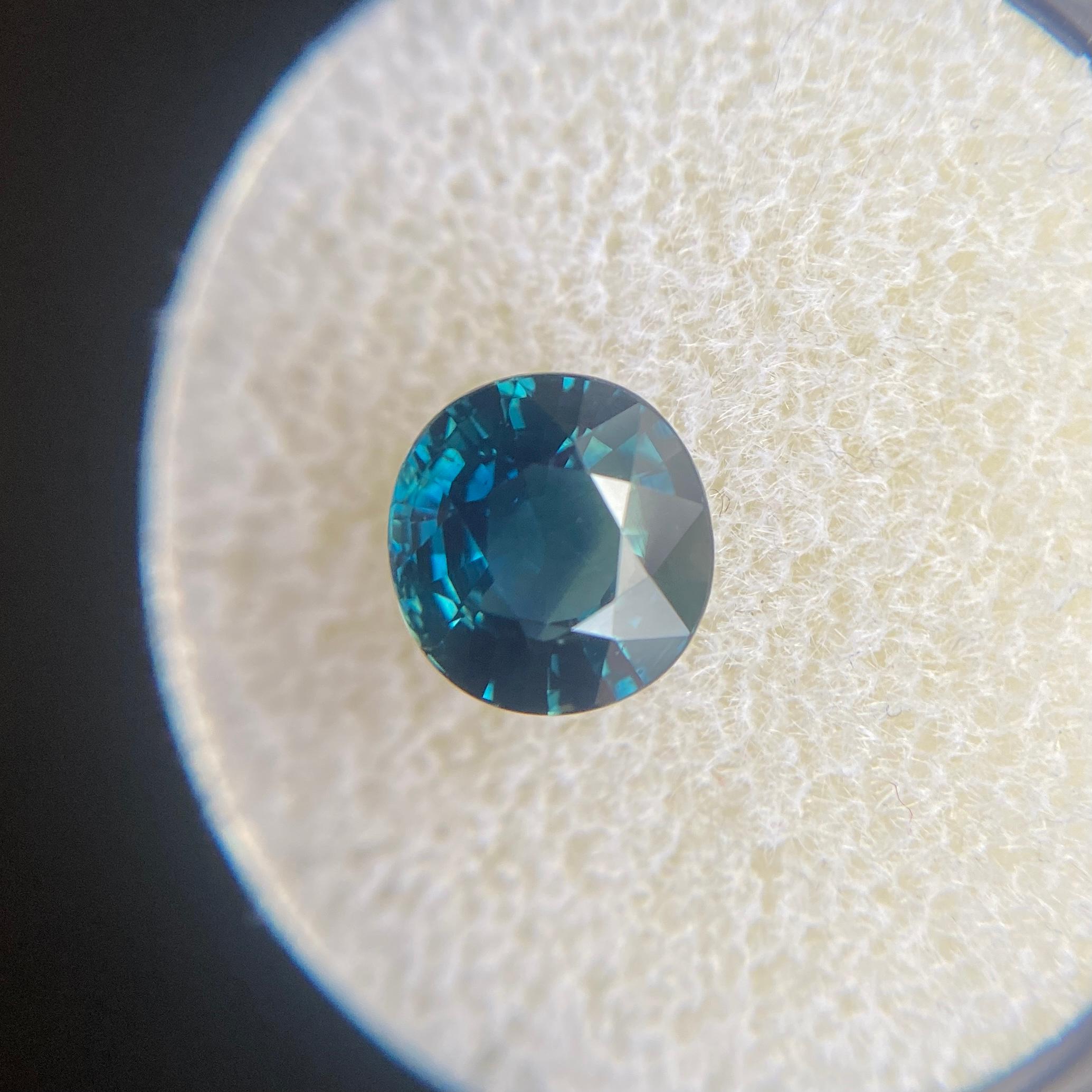 2.08ct GIA Certified Fine Green Blue Teal Untreated Sapphire Oval Cut Unheated 2