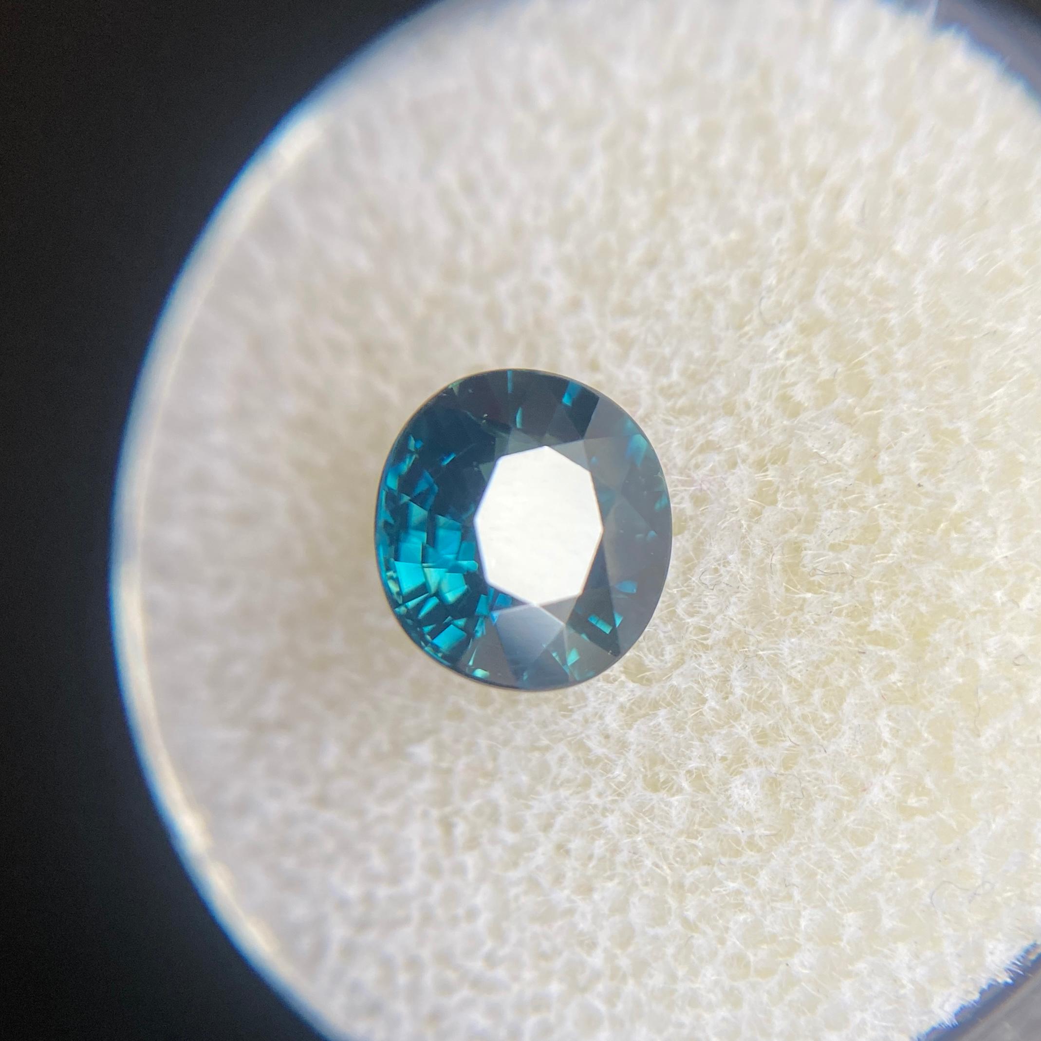 2.08ct GIA Certified Fine Green Blue Teal Untreated Sapphire Oval Cut Unheated 3