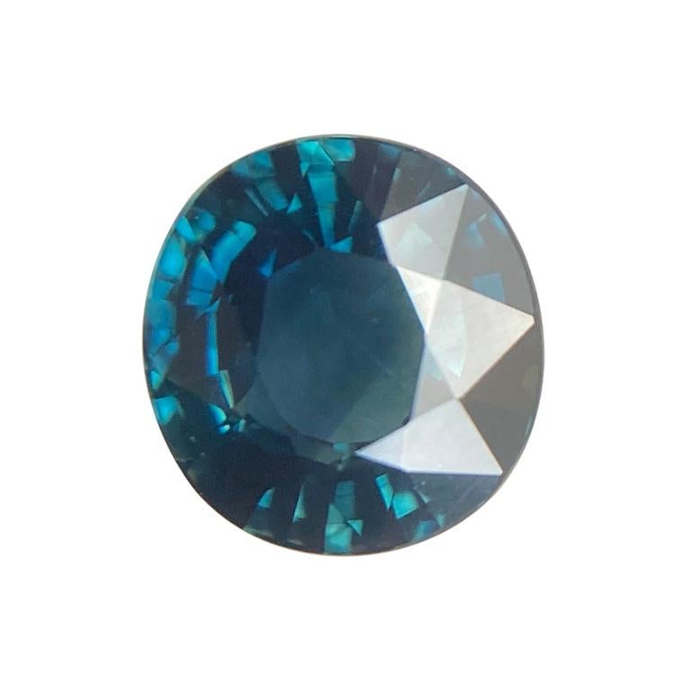 2.08ct GIA Certified Fine Green Blue Teal Untreated Sapphire Oval Cut Unheated