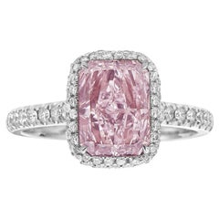 2,08 Karat Hellrosa Langer strahlender VS2 GIA Ring