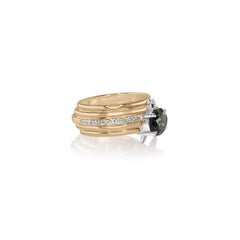 2.08ct Natural AustralianOval Parti Sapphire & Diamond Ring 18ct Gold