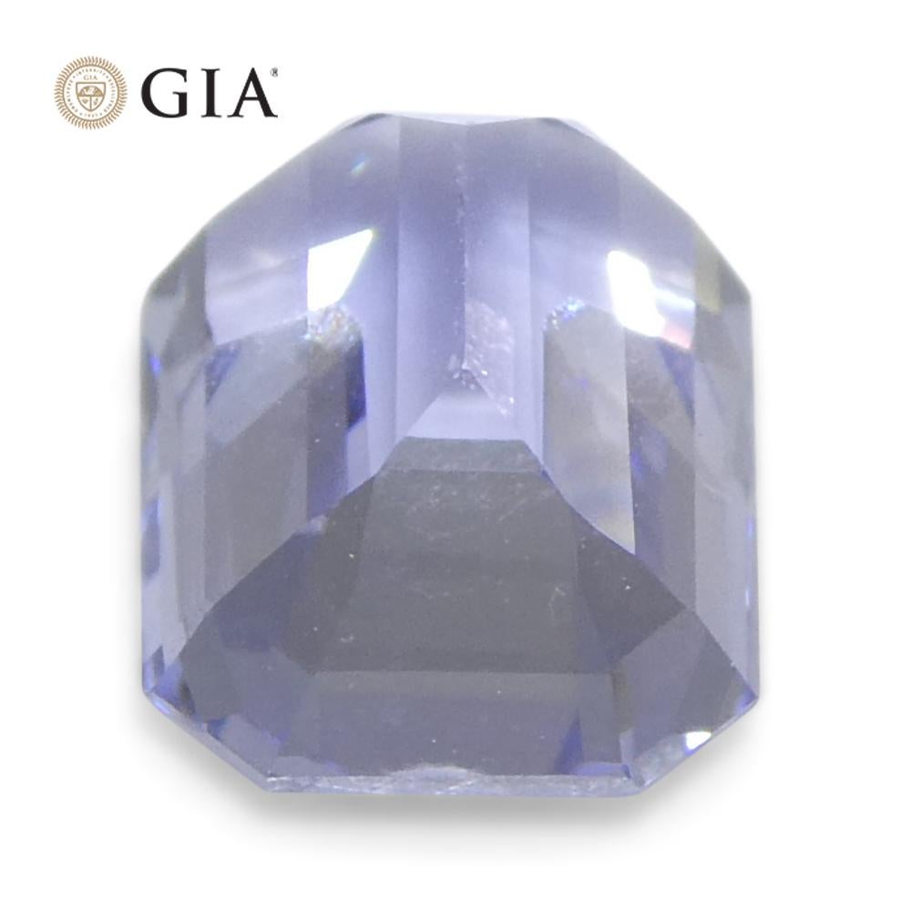 2.08ct Octagonal/Emerald Cut Light Bluish Violet Sapphire GIA Certified Sri Lank For Sale 5