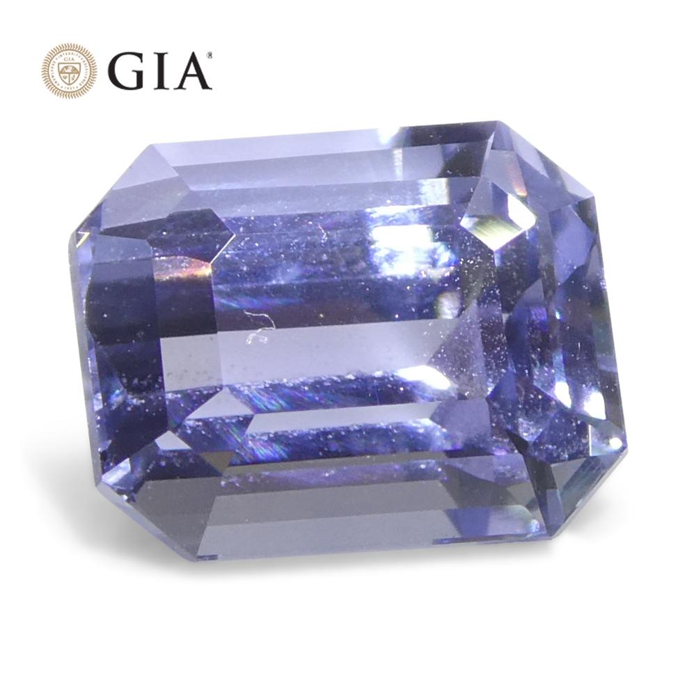 2.08ct Octagonal/Emerald Cut Light Bluish Violet Sapphire GIA Certified Sri Lank For Sale 1