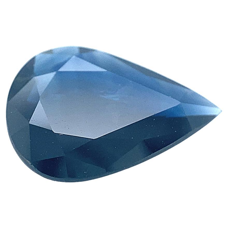 Saphir bleu poire de 2,08 carats non chauffé de Thaïlande