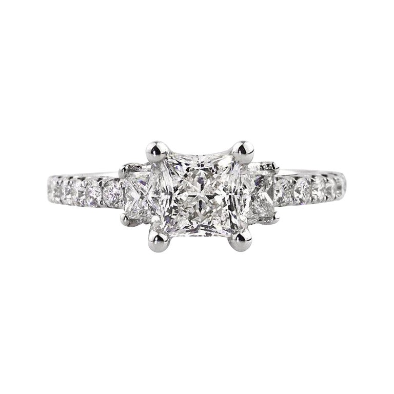 2.08ct Princess Cut Diamond Engagement Ring For Sale