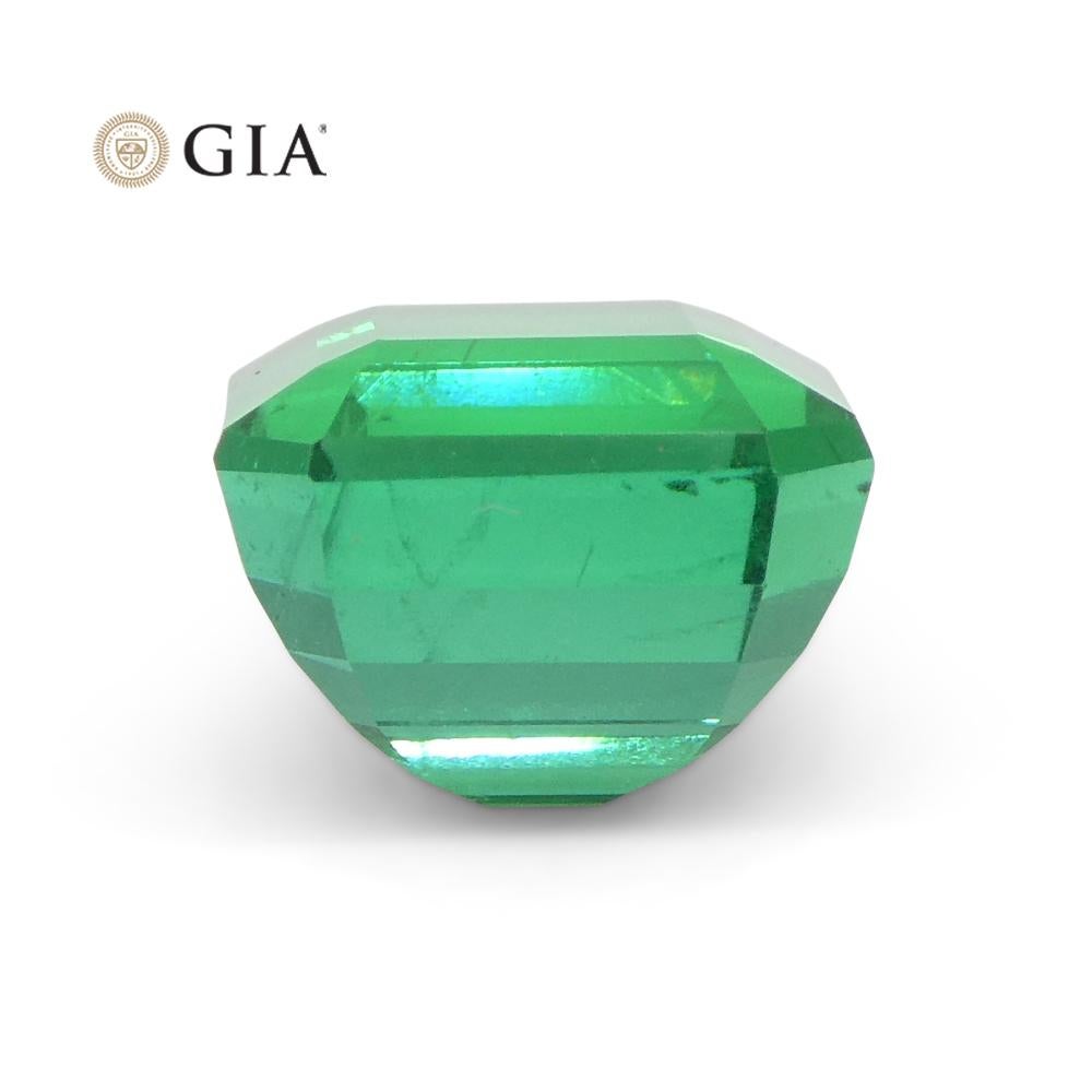 Émeraude verte carrée/octobre 2,08 carats certifiée GIA, Zambie en vente 4