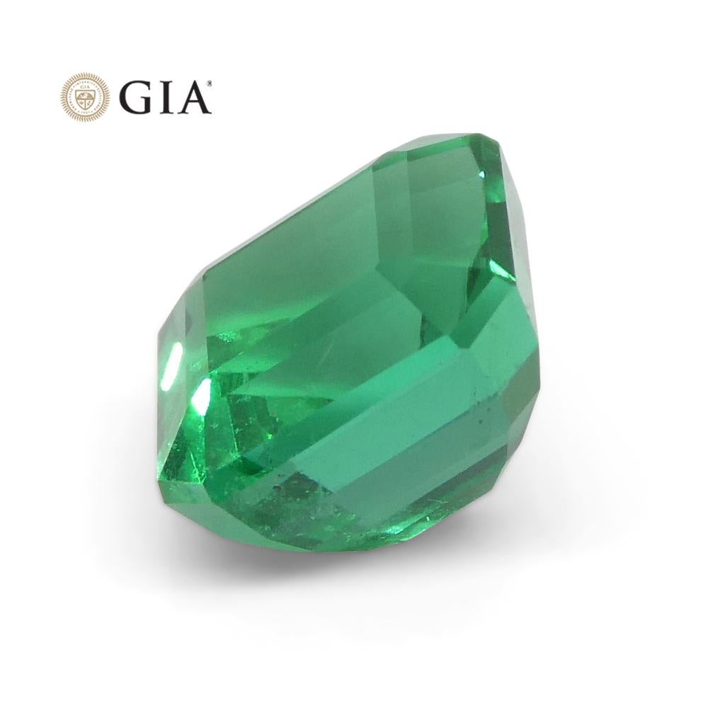 Émeraude verte carrée/octobre 2,08 carats certifiée GIA, Zambie en vente 5