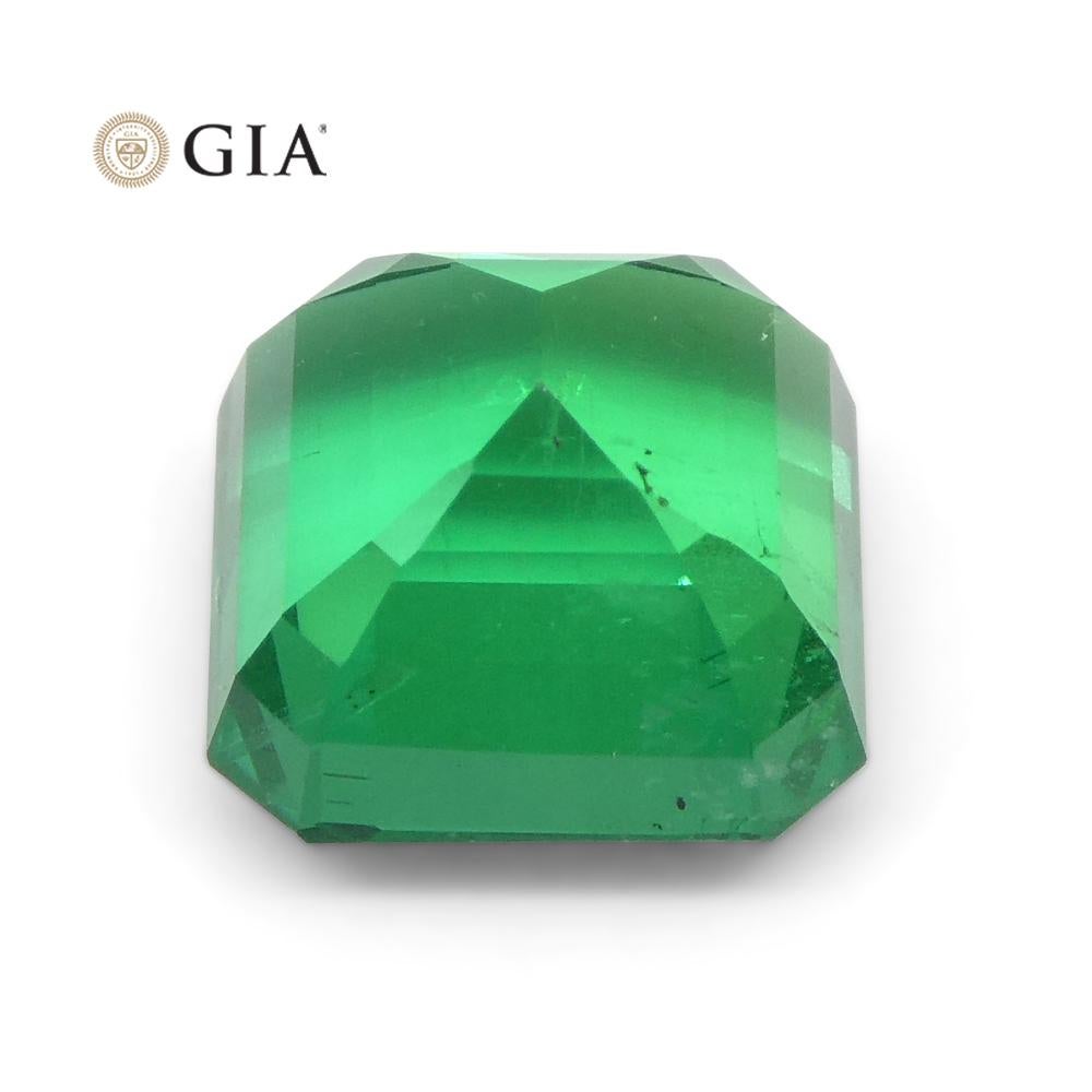 Émeraude verte carrée/octobre 2,08 carats certifiée GIA, Zambie en vente 8