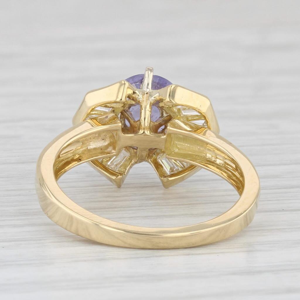 2.08ctw Round Tanzanite Diamond Ring 18k Yellow Gold Size 6.25 In Good Condition In McLeansville, NC