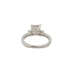 2.09 Carat 3 Stone Princess Cut Diamond Engagement Ring 14 Karat in Stock