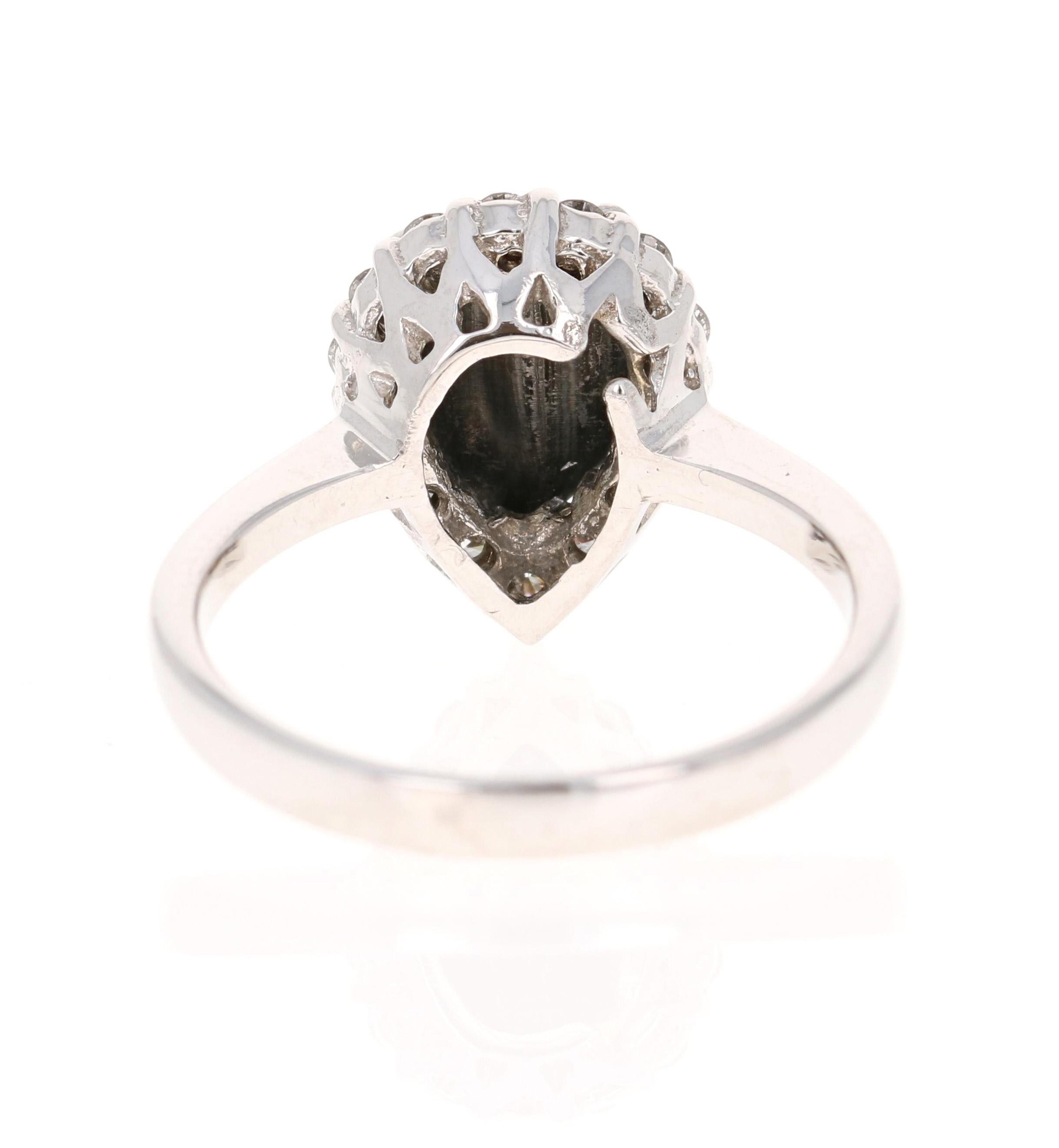 black speckled diamond engagement ring