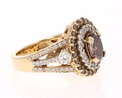 2.09 Carat Fancy Brown Natural Diamond Engagement Ring