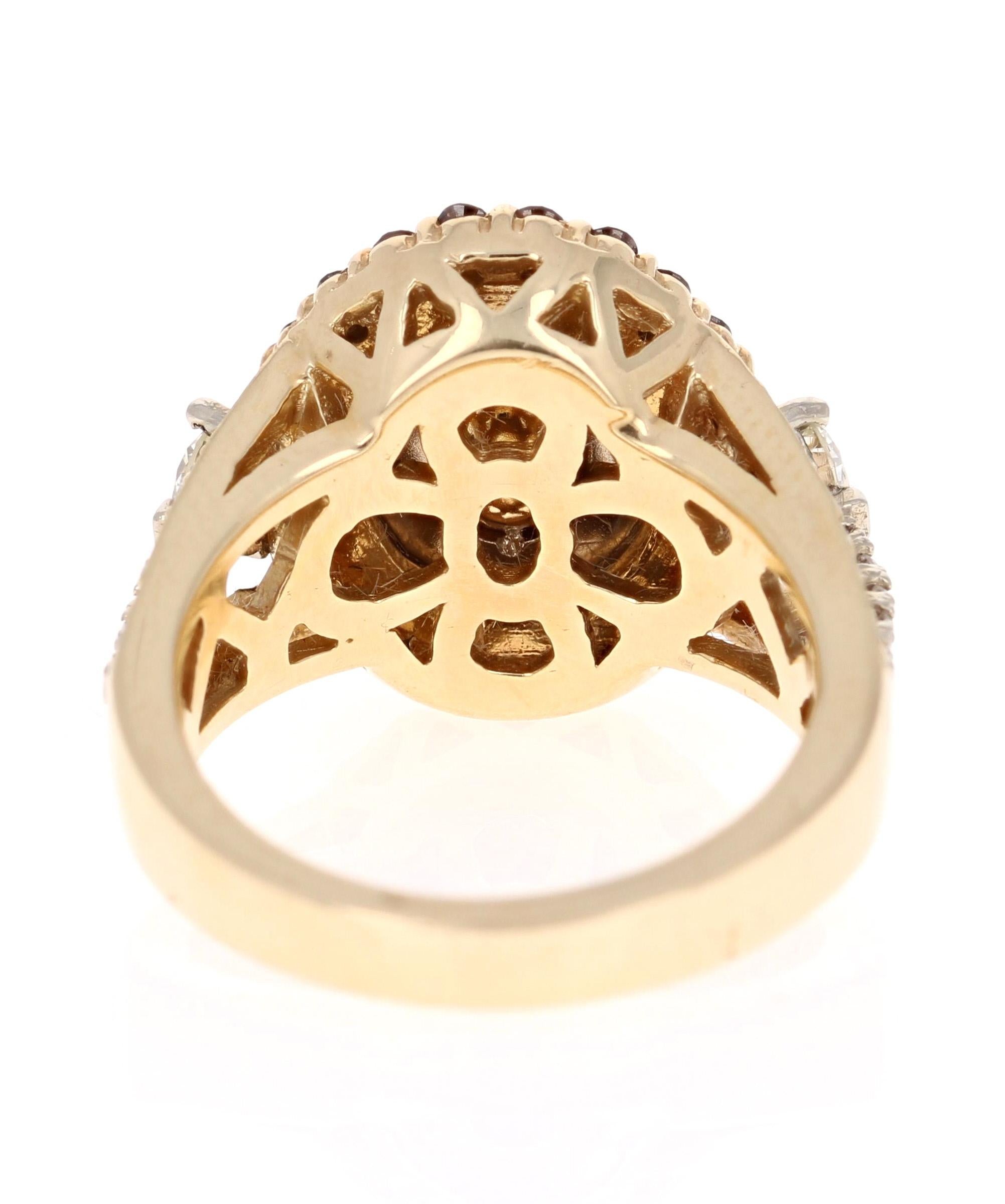 Oval Cut 2.09 Carat Fancy Brown Natural Diamond Engagement Ring For Sale