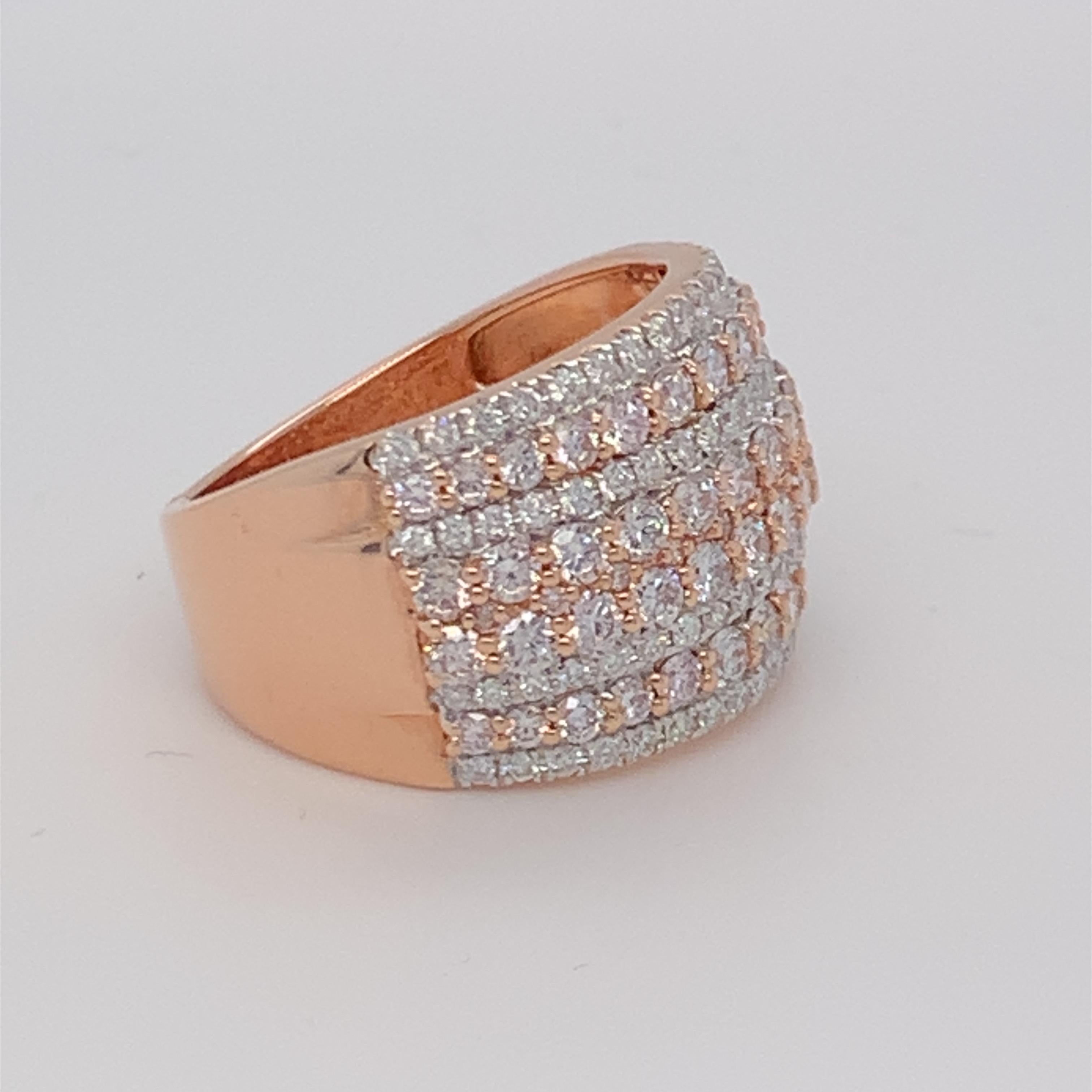 Artisan 2.09 Carat Pink & White Diamond Band in 14k Rose Gold